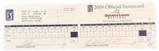 Gary Woodland & Rickie Fowler Signed 2018 PGA Tour Used Golf Scorecard picture