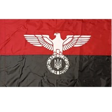 Flag eagle with trident on red background UPA of Ukraine picture