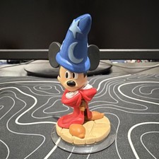 Disney Infinity Mickey Mouse Sorcerer Figurine Blue Wizard Hat Red Robe picture