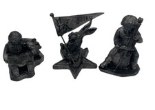 Michael Ricker Pewter Lot of 3: Girl Reading, Boy Playing Bass, & L.A. Olympics picture
