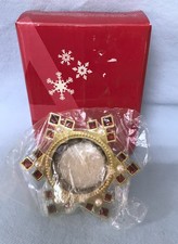 CHRISTMAS TEALIGHTS  Avon Beautiful Majestic Holiday Jeweled Snowflake Gold (A2) picture
