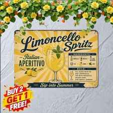 Limoncello Spritz Cocktail Tin Sign Retro Italian Drink Cafe Kitchen Wall Decor picture