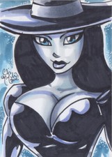 Witch Original Sketch Card Painting by Chris McJunkin picture