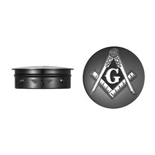 Stainless-Steel/Black Swing Arm Covers Masonic Emblem Square and Compass for ... picture