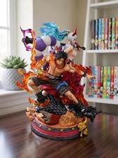 One Piece Yamato and Ace Figure 30cm 11.8in Flame Scene Anime Statue Collectible picture