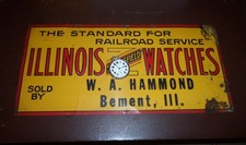 Vintage Illinois Sangamo Special 17 sz  23 Jewel 60 Hour Wind Model 13  Tin Sign picture