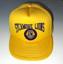 Vintage Sycamore Illinois Lions Club Lions International Snapback Trucker Hat picture
