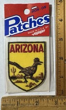 Vintage Arizona Roadrunner Cactus Iron On Patch Voyager Travel Souvenir picture