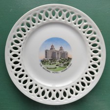 USA VTG Souvenir Plate National Hotel Havana Cuba 1930s Porcelain Plate Japan picture