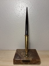 Vintage Black Shaeffer's White Dot 14K Gold Nib Fountain Pen & Marble Base  picture