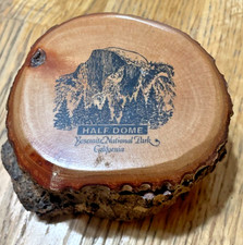 Vintage Yosemite National Park Half Dome Tree Trunk Souvenir Trinket Box picture