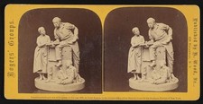 Photo:Uncle Ned's School 1868 stereoview Black figures sculpture picture