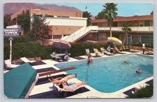 Vintage Sunset Towers Hotel Palm Springs CA Swimming Pool Postcard 1970s picture