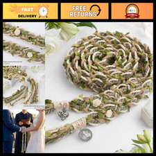 Celtic Wedding Handfasting Cord - Sage Green Braided Ceremony Rope & Pendants picture