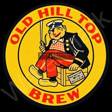Old Hill Top Brew Vintage Sign 11.75