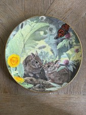 Vintage 1984 Porcelain Plate Rabbits by Geoff Mowery Limited First Edition picture