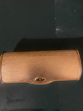 Vintage Gold-Tone Metal Hinged Lipstick Holder Case with Interior Mirror picture