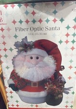 Rare Vtg Fiber Optic Lights Christmas Santa Claus Rolly Polly By Merry Brite picture