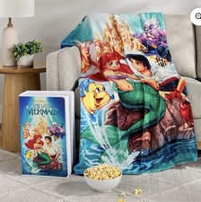 Disney The Little Mermaid Classic VHS Boxed Silk Touch Throw Blanket , 50