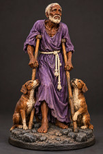 San Lázaro 10 Inch Filament 3D Printed Statue | Dogs & Crutches picture