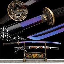 Japanese Katana Sword Hand Forged 9260 Spring Steel Full Tang Cloud Dragon picture