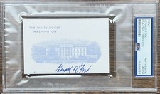 Signed Gerald Ford Souvenir White House  Card Encapsulation PSA/DNA COA picture