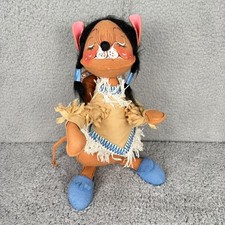 Vintage 1984 Annalee Native American Mouse Doll Baby Papoose 14 Inch USA picture