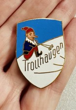 Vintage Trollhaugen SKI AREA Travel Souvenir Skiing Lapel Hat Pin ~ Wisconsin picture