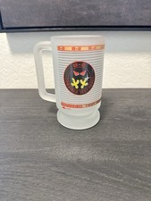 1992 USAF  B-2 Combined Force Frosted Beer Mug Stealth  Glass ,Gold Cl Near Trim picture