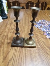 vintage brass candlesticks pair 7.5