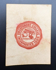 c1910 Swarthmore College Tobacco Leather Cigarette Premium Antique Pennsylvania picture