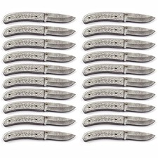 lots of 20 Damascus liner lock pocket knives Hand engraved Damascus steel blade picture