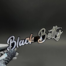 1PC Black Betty Silver 3D Acrylic Badge - Car Truck Emblem Fender Sticker picture
