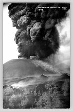 RPPC Volcan Paricutin Erupting Volcano Michoacan Mexico c1943 UNP Photo Postcard picture