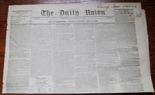 THE DAILY UNION NEWSPAPER City Of Washington DC April 1849 GOLD RUSH POLK TAYLOR picture