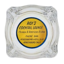 Vintage Marketing Ashtray /  Roy's Cocktail Lounge / Atascadero California CA picture