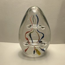 Art - Unique Glass Teardrop Paperweight Multicolor Swirl Internal Design 3 in picture