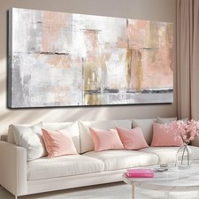 SOUGUAN Modern Large Abstract Canvas Wall Art Pink 29