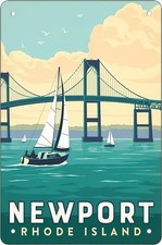 Newport Rhode Island Use Indoor Tin Metal Signs Home Décor Wall Art 8x12  picture