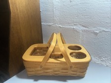 Longaberger 2001 Medium Gathering Basket, Protector & Car Caddy Lid picture