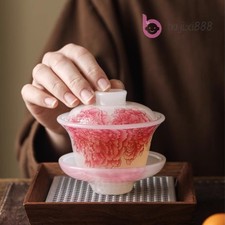 120ml Ceramic Pink Peony Kung Fu Teaset Sancai Gaiwan Tea Brewing Ware Teacup picture