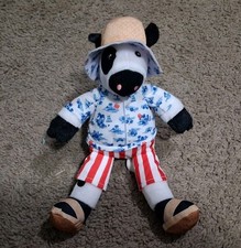 Chick-fil-A Summer 2025 Plush Cow Doll Toy Blue Tropical Island Shirt Cabana picture