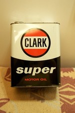CLARK SUPER MOTOR OIL CAN 8QT GAS & OIL EMPTY, NICE picture