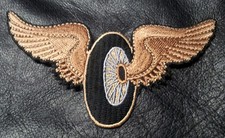 Flying Wheel Embroidered Biker Jacket, Vest Iron On 4.0 inch Patch(FLY1) picture