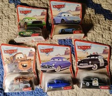 Disney Pixar Cars 2005 Desert Series 12-Back Error Lot of 5 Doc Mater Sally NIP picture