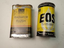 2 Vintage 1940s 1950s GM Radiator Flush & EOS Cans for Display Still Full picture