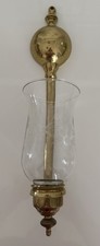VTG Colonial Ball Brass And Glass Sconce  picture