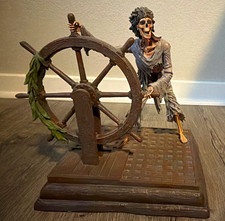 Disney Pirates of the Caribbean Helmsman Skeleton Ship Wheel Figurine Statue picture