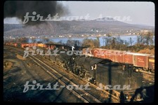 R DUPLICATE SLIDE -  Pennsy PRR STEAM Action at Enola PA 1956 picture