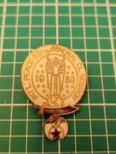 Vtg 1989 115th International Peace Imperial Council Session Gold Tone Lapel Pin picture